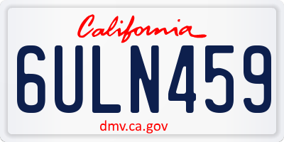 CA license plate 6ULN459