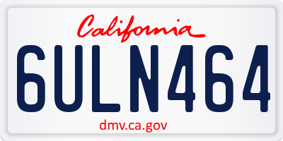 CA license plate 6ULN464