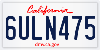 CA license plate 6ULN475