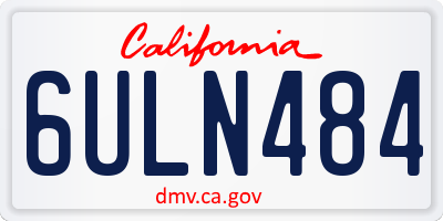 CA license plate 6ULN484