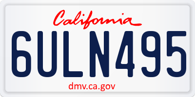 CA license plate 6ULN495