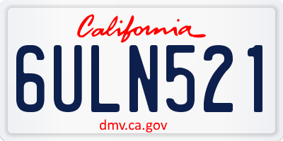 CA license plate 6ULN521