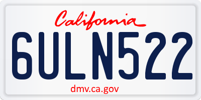 CA license plate 6ULN522