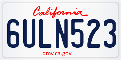 CA license plate 6ULN523