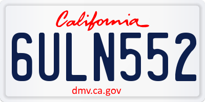 CA license plate 6ULN552
