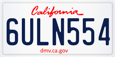 CA license plate 6ULN554