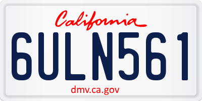 CA license plate 6ULN561