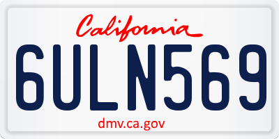 CA license plate 6ULN569