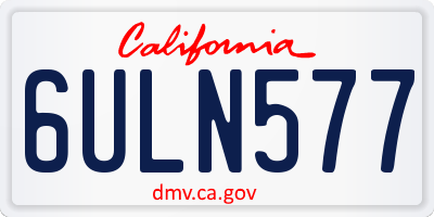 CA license plate 6ULN577