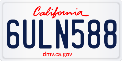 CA license plate 6ULN588