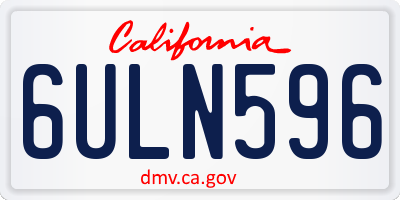 CA license plate 6ULN596