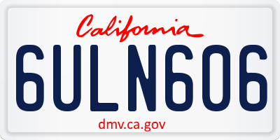 CA license plate 6ULN606