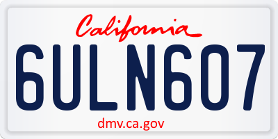 CA license plate 6ULN607