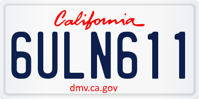 CA license plate 6ULN611