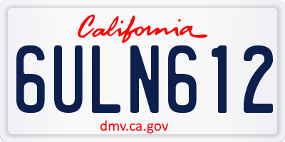 CA license plate 6ULN612