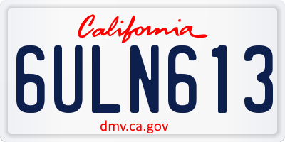 CA license plate 6ULN613