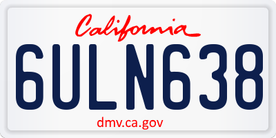 CA license plate 6ULN638
