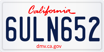 CA license plate 6ULN652