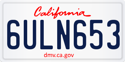 CA license plate 6ULN653