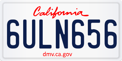 CA license plate 6ULN656