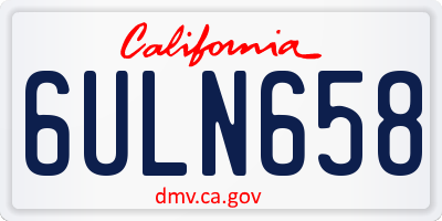 CA license plate 6ULN658