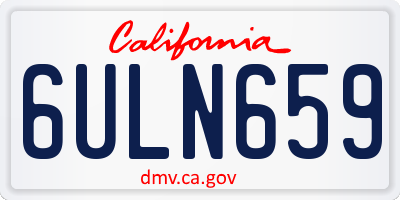 CA license plate 6ULN659