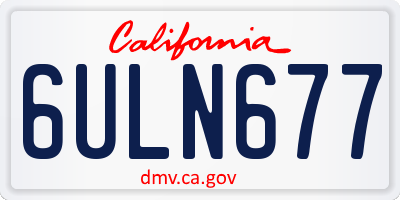 CA license plate 6ULN677