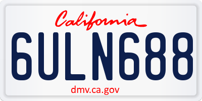 CA license plate 6ULN688
