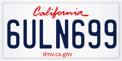 CA license plate 6ULN699