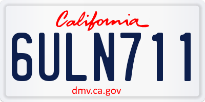 CA license plate 6ULN711
