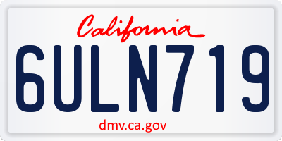 CA license plate 6ULN719