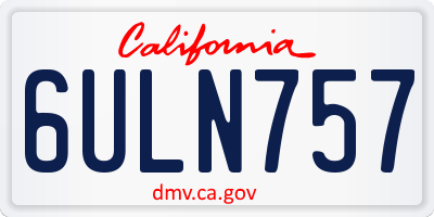 CA license plate 6ULN757