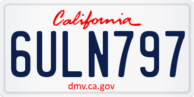 CA license plate 6ULN797