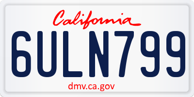 CA license plate 6ULN799