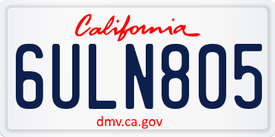 CA license plate 6ULN805