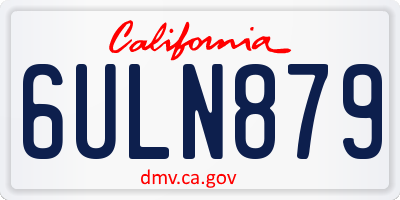 CA license plate 6ULN879