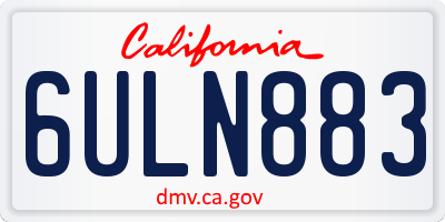 CA license plate 6ULN883