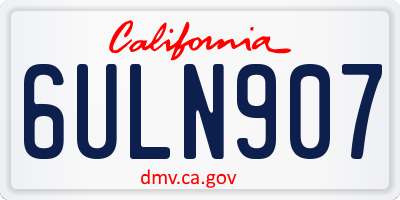 CA license plate 6ULN907
