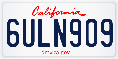 CA license plate 6ULN909