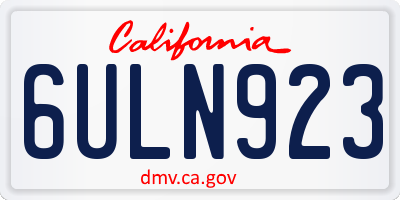 CA license plate 6ULN923