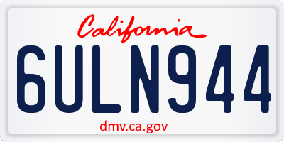 CA license plate 6ULN944