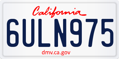 CA license plate 6ULN975