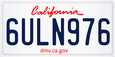 CA license plate 6ULN976
