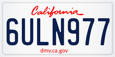 CA license plate 6ULN977