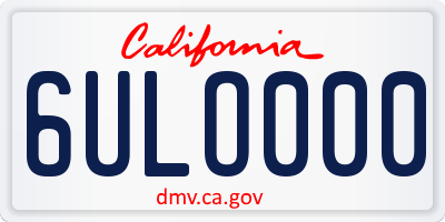 CA license plate 6ULO000