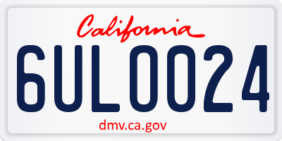 CA license plate 6ULO024