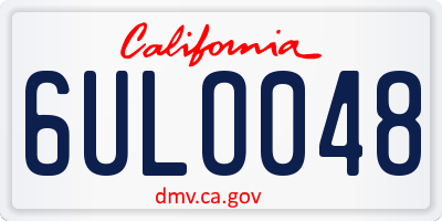 CA license plate 6ULO048