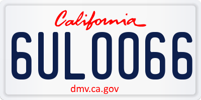 CA license plate 6ULO066