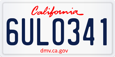 CA license plate 6ULO341
