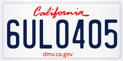 CA license plate 6ULO405